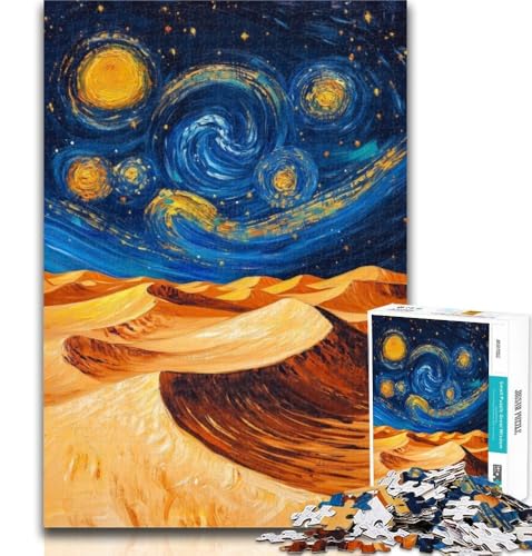 Puzzles für Erwachsene und Jugendliche, Wüstennachthimmel-Puzzle, Lernspiele, Heimdekoration, geeignet für die Schreibtischdekoration, 26x38cm von GOIUYTGM