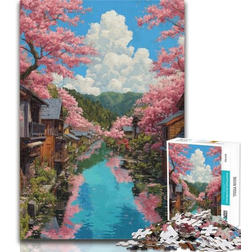 Puzzles für Erwachsene und Jugendliche, japanische Landschaftsmalerei, Lernspiele, Heimdekoration, geeignet für die Schreibtischdekoration, 26x38cm von GOIUYTGM