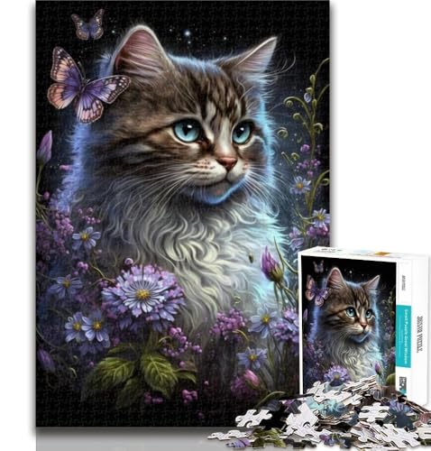 Puzzles für Erwachsene und Jugendliche, süßes Kätzchen-Puzzle, Lernspiele, Heimdekoration, geeignet für die Schreibtischdekoration, 50x75cm von GOIUYTGM