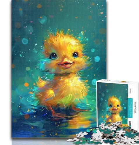 Puzzles für Erwachsene und Jugendliche, süßes kleines gelbes Enten-Puzzle, Lernspiele, Heimdekoration, geeignet für die Schreibtischdekoration, 26x38cm von GOIUYTGM
