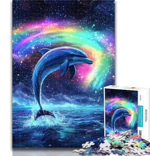 Puzzles für Teenager, Aurora-Delfin, 1000-teiliges Puzzle für Erwachsene und Teenager, Lernspiele, Heimdekoration, Geschenk für die ganze Familie, 50x75cm Puzzles für Teenager, Aurora-Delfin, 1000-teiliges Puzzle für Erwachsene und Teenager, Lernspiele, Heimdekoration, Geschenk für die ganze Familie, 50x75cm von GOIUYTGM