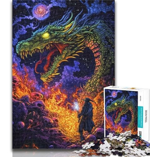 Puzzles für Teenager, Drachen-Puzzles für Teenager, 1000 Teile, Lernspiel für Geburtstag, Weihnachten, für Kinder ab 14 Jahren, 50x75cm von GOIUYTGM