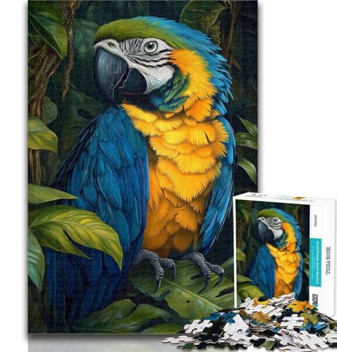 Puzzles für Teenager, Dschungelpapagei, Teenager-Puzzle, für Lernspiele, Herausforderungsspielzeug, als Geschenk für die ganze Familie, 26x38cm von GOIUYTGM