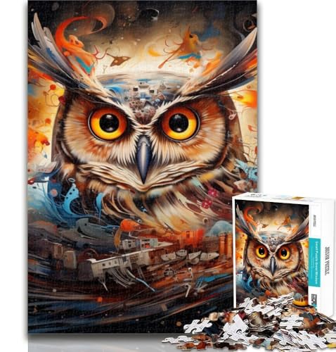 Puzzles für Teenager, Fantasy Art Owl, 1000-teiliges Puzzle für Teenager, Spielzeug, Lernspiele, stressabbauende Wanddekoration, 26x38cm von GOIUYTGM