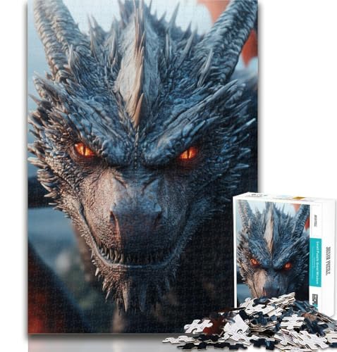 Puzzles für Teenager, Fantasy-Drachen-Puzzles für Erwachsene, 1000 Teile, mit passendem Poster und Quizblatt, für Kinder ab 14 Jahren, 26x38cm von GOIUYTGM