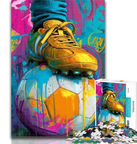 Puzzles für Teenager, Fußball-Ölgemälde, Puzzles für Erwachsene, 1000, Spielzeug, Lernspiele, Stressabbau, Wunschliste mit Weihnachtsmann, 26x38cm von GOIUYTGM