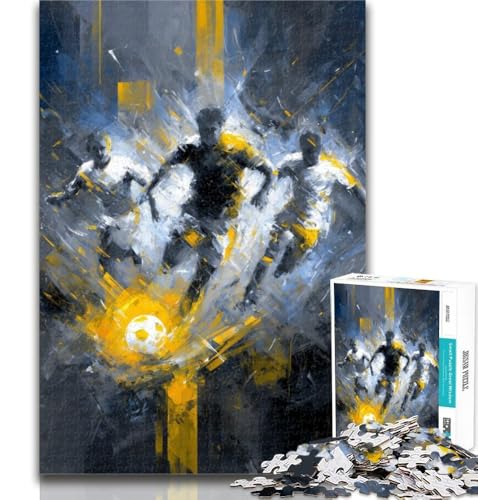 Puzzles für Teenager, Fußball-Sport-Puzzles für Erwachsene, 1000 Teile, mit passendem Poster und Quizblatt, für Kinder ab 14 Jahren, 50x75cm von GOIUYTGM