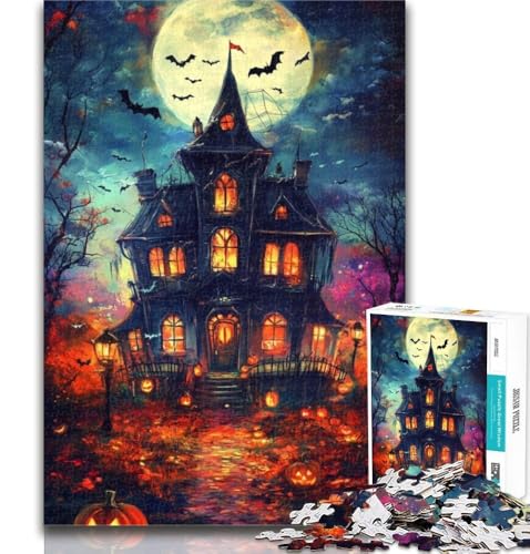 Puzzles für Teenager, Halloween-Schloss, Puzzles für Erwachsene, Lernspiele, Heimdekoration, Geschenk für die ganze Familie, 26x38cm von GOIUYTGM