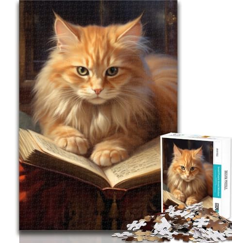 Puzzles für Teenager, Katzen-Lesebuch, Puzzle 1000 Teile für Erwachsene, Familienspiel, Stressabbau, schwierige Herausforderung, tolle Geschenke und Spielzeuge, 75x50cm Puzzles für Teenager, Katzen-Lesebuch, Puzzle 1000 Teile für Erwachsene, Familienspiel, Stressabbau, schwierige Herausforderung, tolle Geschenke und Spielzeuge, 75x50cm von GOIUYTGM