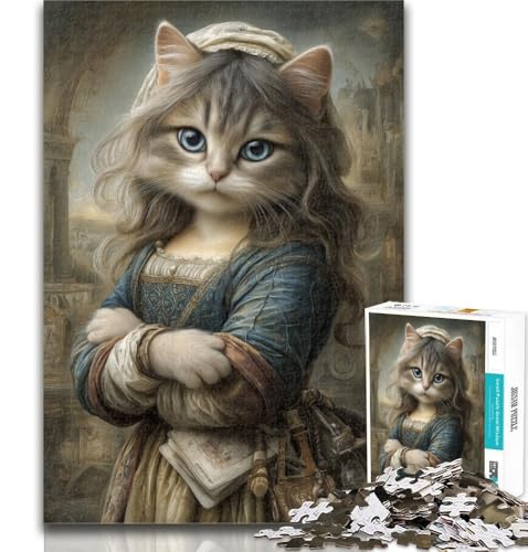 Puzzles für Teenager, Katzen-Puzzles für Erwachsene, 1000 Teile, mit passendem Poster und Quizblatt, für Kinder ab 14 Jahren, 50x75cm von GOIUYTGM