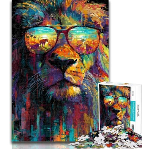 Puzzles für Teenager, Löwenporträt, Puzzles für Erwachsene, Lernspiele, Heimdekoration, Geschenk für die ganze Familie, 26x38cm von GOIUYTGM