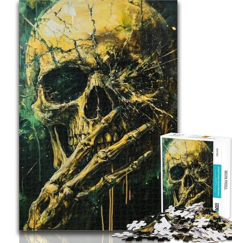 Puzzles für Teenager, Smoky Skull, Teenager-Puzzle, für Lernspiele, Herausforderungsspielzeug, als Geschenk für die ganze Familie, 50x75cm von GOIUYTGM