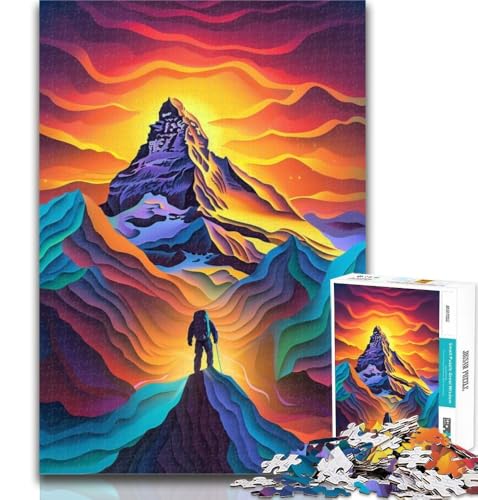 Puzzles für Teenager, farbenfrohe, wunderschöne Berge, Puzzles 1000 Teile für Erwachsene, künstlerische Wanddekoration und Geburtstagsgeschenkidee für Freunde, Home Office, 26x38cm von GOIUYTGM