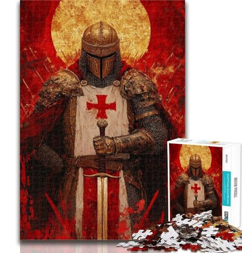 Puzzles für Teenager, mittelalterliches Ritter- und Kriegergemälde, Puzzles für Teenager, 1000 Teile, Stressabbau, schwierige Herausforderung, stärkt die Liebe zwischen Paaren, 26x38cm von GOIUYTGM