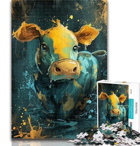 Puzzles für Teenager, süße kleine gelbe Kuh, Puzzle für Teenager, 1000 Teile, Lernspiel für Geburtstag, Weihnachten, für Kinder ab 14 Jahren, 26x38cm von GOIUYTGM