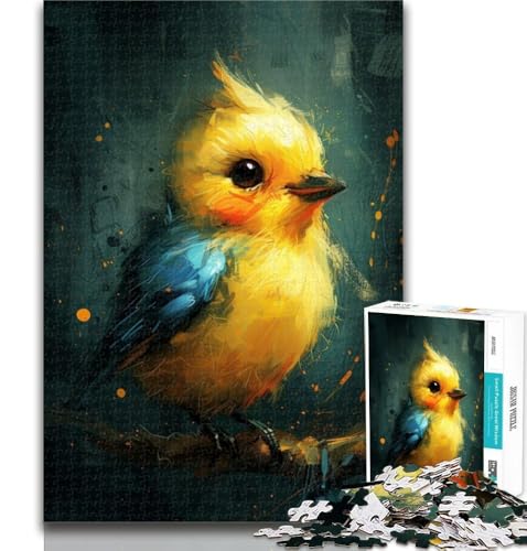 Puzzles für Teenager, süßes kleines gelbes Vogel-Puzzle, 1000 Teile, für Erwachsene, künstlerische Wanddekoration und Geburtstagsgeschenkidee für Freunde, Home Office, 50x75cm von GOIUYTGM
