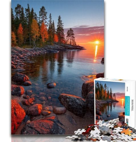 Puzzles für Teenager, wunderschöne Berge und Seen, Puzzles 1000 Teile für Erwachsene, künstlerische Wanddekoration und Geburtstagsgeschenkidee für Freunde, Home Office, 26x38cm von GOIUYTGM