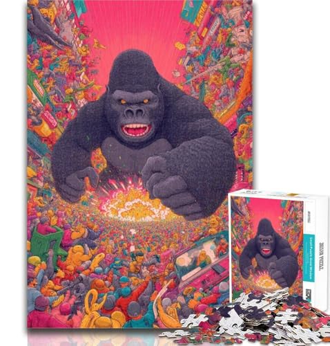 Schimpansen-Puzzle, 1000 Teile, für Erwachsene und Jugendliche, Lernspiel zum Geburtstag, Weihnachten, für Kinder ab 14 Jahren, 50x75cm von GOIUYTGM