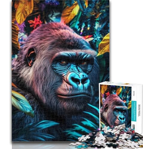 Schimpansen-Puzzle für Teenager, 1000 Teile, Lernspiele, Heimdekoration, Geschenk für die ganze Familie, 50x75cm Schimpansen-Puzzle für Teenager, 1000 Teile, Lernspiele, Heimdekoration, Geschenk für die ganze Familie, 50x75cm von GOIUYTGM