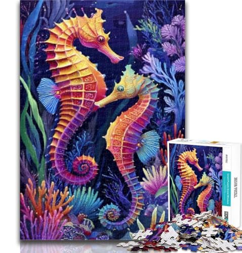 Seepferdchen-Puzzle, 1000 Teile, für Jugendliche ab 14 Jahren, unmögliches Spiel, Erwachsene und Jugendliche, 26x38cm Seepferdchen-Puzzle, 1000 Teile, für Jugendliche ab 14 Jahren, unmögliches Spiel, Erwachsene und Jugendliche, 26x38cm von GOIUYTGM