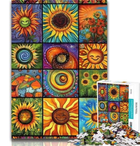 Sonnencollage-Puzzle für Erwachsene und Jugendliche, 1000 Teile, Lernspiele, Heimdekoration, Künstlersammlung, Bildende Kunst, 50x75cm von GOIUYTGM