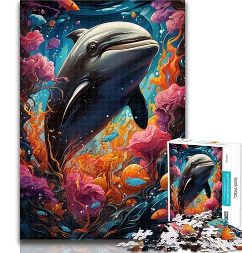 Teenager-Puzzle, Art Dolphin, 1000 Teile, ganze Familie, für Kinder ab 14 Jahren, 26x38cm Teenager-Puzzle, Art Dolphin, 1000 Teile, ganze Familie, für Kinder ab 14 Jahren, 26x38cm von GOIUYTGM