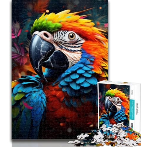 Teenager-Puzzle, Art-Papagei, 1000 Teile, Puzzle für Erwachsene und Jugendliche, Lernspielzeug, Familienspiele, stärkt die Liebe zwischen Paaren, 26x38cm Teenager-Puzzle, Art-Papagei, 1000 Teile, Puzzle für Erwachsene und Jugendliche, Lernspielzeug, Familienspiele, stärkt die Liebe zwischen Paaren, 26x38cm von GOIUYTGM