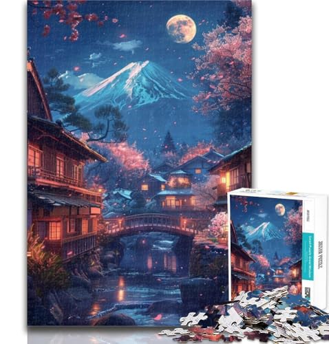 Teenager-Puzzle, Berg Fuji und Kirschblüten, Puzzle 1000 Teile für Erwachsene, Spielzeug, Lernspiele, Stressabbau, tolle Geschenke und Spielzeuge, 50x75cm von GOIUYTGM