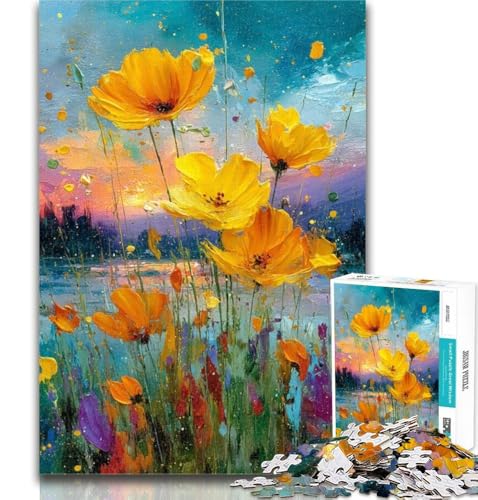 Teenager-Puzzle, Blumenmalerei, Puzzle für Erwachsene, 1000 Teile, pädagogisches Spielzeug zum Stressabbau, tolle Geschenke und Spielzeuge, 50x75cm von GOIUYTGM