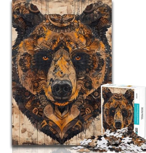 Teenager-Puzzle, Braunbär-Puzzle, 1000 Teile für Erwachsene, Spielzeug, Lernspiele, Stressabbau, tolle Geschenke und Spielzeuge, 26x38cm von GOIUYTGM