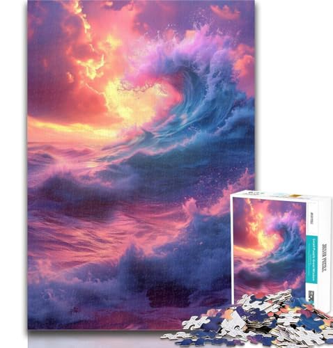 Teenager-Puzzle, Bunte Wellen, 1000 Teile, für Erwachsene, anspruchsvolles Spiel und Familienspiel, Wichtelgeschenke, 50x75cm von GOIUYTGM