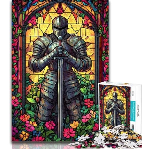 Teenager-Puzzle, Buntglas-Krieger, 1000 Teile, für Teenager, Spielzeug, Lernspiele, Stressabbau, tolle Geschenke und Spielzeuge, 50x75cm von GOIUYTGM