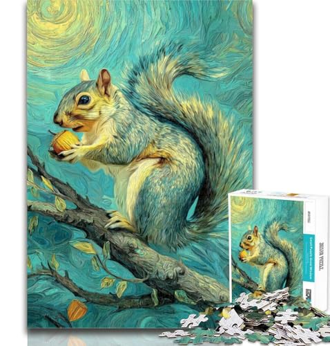 Teenager-Puzzle, Eichhörnchen-Kunst, 1000 Teile, für Erwachsene, anspruchsvolles Spiel und Familienspiel, Wichtelgeschenke, 50x75cm von GOIUYTGM