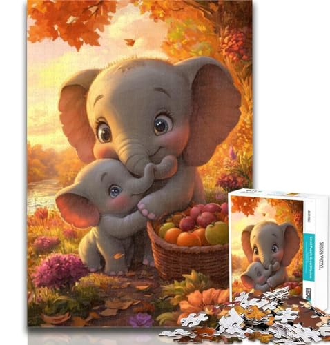 Teenager-Puzzle, Elefantenbaby, Puzzle 1000 Teile für Erwachsene, Spielzeug, Lernspiele, Stressabbau, tolle Geschenke und Spielzeuge, 50x75cm von GOIUYTGM