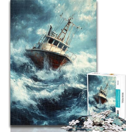Teenager-Puzzle, Fischerboot, Puzzle 1000 Teile für Erwachsene, Spielzeug, Lernspiele, Stressabbau, tolle Geschenke und Spielzeuge, 50x75cm von GOIUYTGM