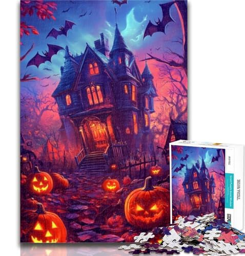 Teenager-Puzzle, Halloween-Schloss, 1000 Teile, Dekomprimierendes intellektuelles Lernspielzeug, Geburtstagsgeschenk, Geschenke, 26x38cm von GOIUYTGM