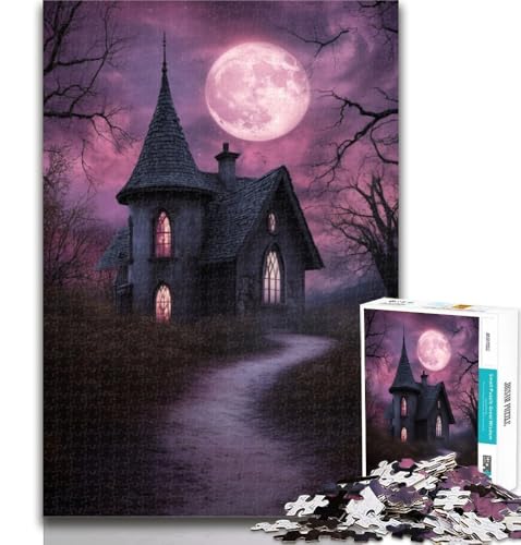 Teenager-Puzzle, Halloween-Schloss, 1000 Teile, Puzzle für Teenager und Erwachsene, DIY, Moderne Wandkunst, einzigartiges Geschenk, Heimdekoration, 75x50cm Teenager-Puzzle, Halloween-Schloss, 1000 Teile, Puzzle für Teenager und Erwachsene, DIY, Moderne Wandkunst, einzigartiges Geschenk, Heimdekoration, 75x50cm von GOIUYTGM