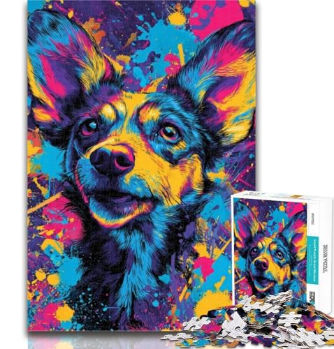 Teenager-Puzzle, Happy Dog, 1000 Teile, für Erwachsene, anspruchsvolles Spiel und Familienspiel, Wichtelgeschenke, 50x75cm von GOIUYTGM