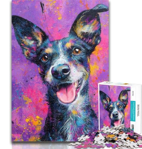Teenager-Puzzle, Happy Dog, 1000 Teile, für Erwachsene, anspruchsvolles Spiel und Familienspiel, Wichtelgeschenke, 50x75cm von GOIUYTGM