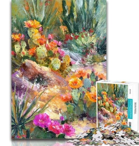 Teenager-Puzzle, Kaktusblüten-Puzzle, 1000 Teile, für Erwachsene, anspruchsvolles Spiel und Familienspiel, Wichtelgeschenke, 50x75cm von GOIUYTGM