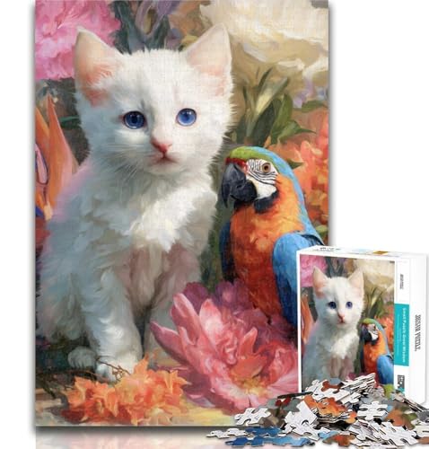 Teenager-Puzzle, Katze und Papagei, 1000 Teile, Puzzle für Teenager, Geschenke, Entspannungsspiele, ganze Familie, 50x75cm Teenager-Puzzle, Katze und Papagei, 1000 Teile, Puzzle für Teenager, Geschenke, Entspannungsspiele, ganze Familie, 50x75cm von GOIUYTGM
