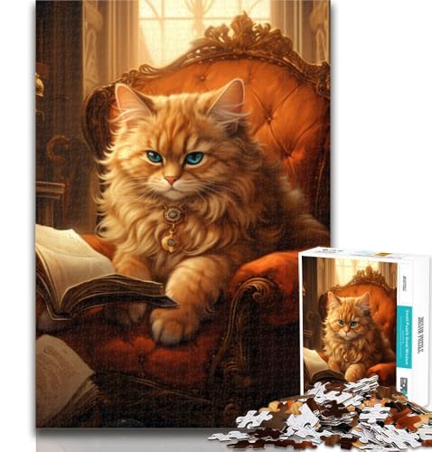 Teenager-Puzzle, Katzen-Lesebuch, 1000-teiliges Puzzle für Erwachsene und Jugendliche, Lernspielzeug, Familienspiele, stärkt die Liebe zwischen Paaren, 26x38cm Teenager-Puzzle, Katzen-Lesebuch, 1000-teiliges Puzzle für Erwachsene und Jugendliche, Lernspielzeug, Familienspiele, stärkt die Liebe zwischen Paaren, 26x38cm von GOIUYTGM