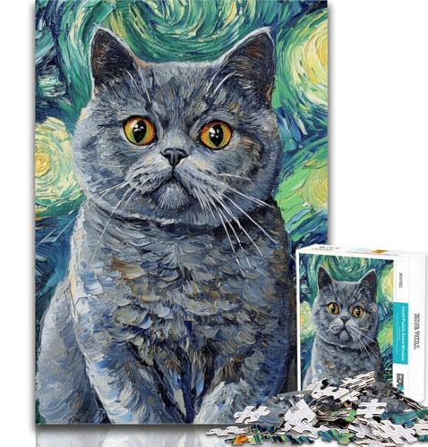 Teenager-Puzzle, Katzen-Ölgemälde, 1000-teiliges Puzzle, ganze Familie für und ab 14 Jahren, 50x75cm Teenager-Puzzle, Katzen-Ölgemälde, 1000-teiliges Puzzle, ganze Familie für und ab 14 Jahren, 50x75cm von GOIUYTGM