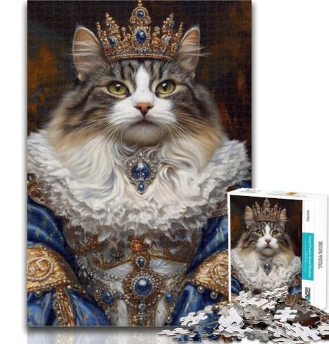 Teenager-Puzzle, Katzenkönigin, 1000 Teile, für Teenager, Spielzeug, Lernspiele, Stressabbau, tolle Geschenke und Spielzeuge, 50x75cm von GOIUYTGM