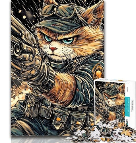 Teenager-Puzzle, Katzenkrieger-Puzzle, 1000 Teile, für Erwachsene, anspruchsvolles Spiel und Familienspiel, Wichtelgeschenke, 50x75cm von GOIUYTGM