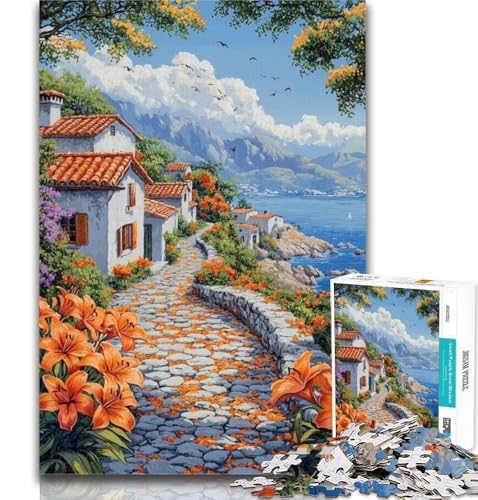 Teenager-Puzzle, Küstenstadt-Puzzle, 1000 Teile, für Erwachsene, anspruchsvolles Spiel und Familienspiel, Wichtelgeschenke, 26x38cm von GOIUYTGM
