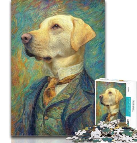 Teenager-Puzzle, Labrador-Kunst, 1000 Teile, für Erwachsene, anspruchsvolles Spiel und Familienspiel, Wichtelgeschenke, 50x75cm von GOIUYTGM