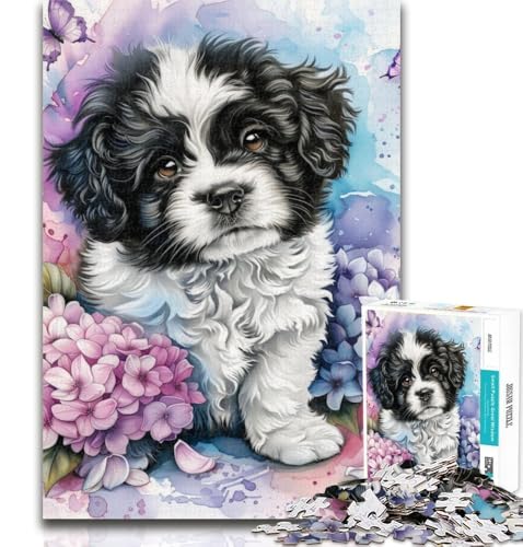 Teenager-Puzzle, Lavendel-Hund, 1000 Teile, für Teenager, Spielzeug, Lernspiele, Stressabbau, tolle Geschenke und Spielzeuge, 50x75cm von GOIUYTGM
