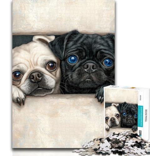 Teenager-Puzzle, Mops, 1000 Teile, für Erwachsene, anspruchsvolles Spiel und Familienspiel, Wichtelgeschenke, 50x75cm von GOIUYTGM