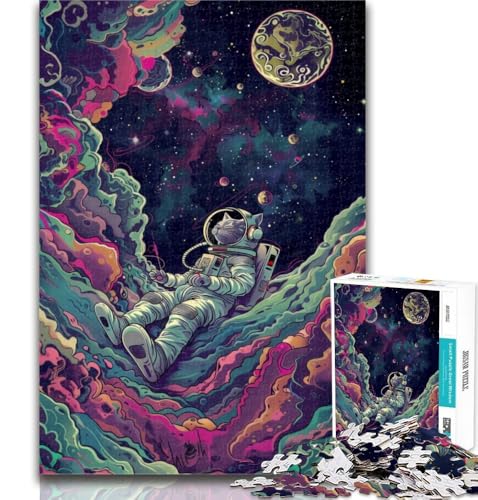 Teenager-Puzzle, Musik-Astronauten-Puzzle, 1000 Teile, für Erwachsene, Familienspiel, Stressabbau, schwierige Herausforderung, tolle Geschenke und Spielzeuge, 26x38cm von GOIUYTGM